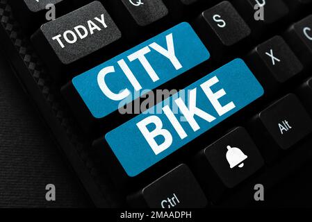 Handschriftlicher Text City Bike. Business-Konzept für regelmäßige kurze Fahrten durch ebenso flache Stadtgebiete Stockfoto