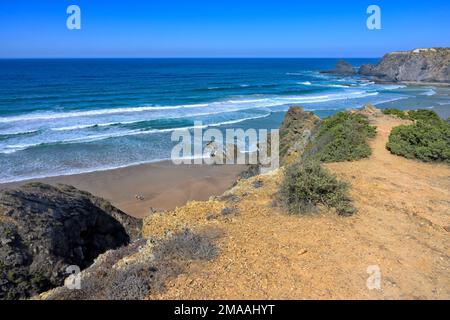 Strand von Odeceixe, Aljezur, Faro, Algarve, Portugal Stockfoto