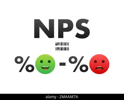 NPS – Net Promoter Score-Zeichen, Label. Darstellung des Vektormaterials. Stock Vektor