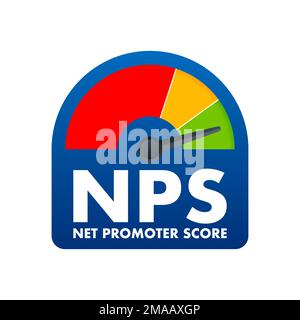 NPS – Net Promoter Score-Zeichen, Label. Darstellung des Vektormaterials. Stock Vektor