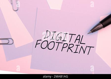 Inspiration mit Digital Footprint. Geschäftsübersicht verwendet digitale Technologie für den Fertigungsprozess Stockfoto