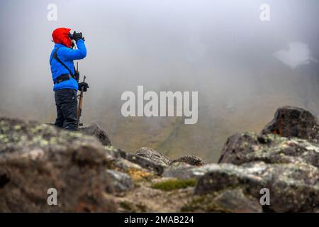 Ich Suche Wildkife. Expeditions-Kreuzfahrtschiff Greg Mortimer in Svalbard-Archipel, Nordnorwegen. Blick auf Faksevagen Fakse Bay (Faksevagen). NY-F Stockfoto