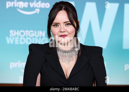 HOLLYWOOD, LOS ANGELES, KALIFORNIEN, USA - 18. JANUAR: Melissa Hunter trifft am 18. Januar 2023 auf der Los Angeles Premiere von Amazon Prime Video „Shotgun Wedding“ ein, die am TCL Chinese Theatre IMAX in Hollywood, Los Angeles, Kalifornien, USA stattfindet. (Foto von Xavier Collin/Image Press Agency) Stockfoto