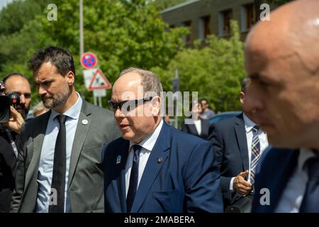 04.07.2022, Deutschland, Bremen, Bremen - Prinz Albert II. Von Monaco besucht das Zentrum für Meeresumweltwissenschaften an der Universität Bremen (MARU Stockfoto