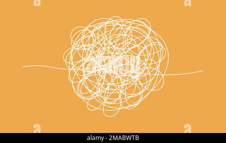 Die schrille Chaos-Linie. Abstraktes zufälliges Labyrinth im Doodle-Stil. Handzeichnung einer Klammerspalte. Vektor-isolierte Darstellung Stock Vektor