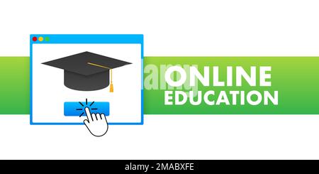 E-Learning, Online-Bildungskonzept Banner. Online-Schulungen. Lernprogramme. Vektorgrafik Stock Vektor