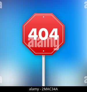 Fehler 404 beim Vektordesign der Webseitenvorlage. Website 404 Seitenfehler mit Servern. Vektordarstellung. Stock Vektor