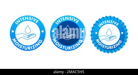 Symbol für intensive Feuchtigkeitspflege, Schild, Etikett. Darstellung des Vektormaterials Stock Vektor