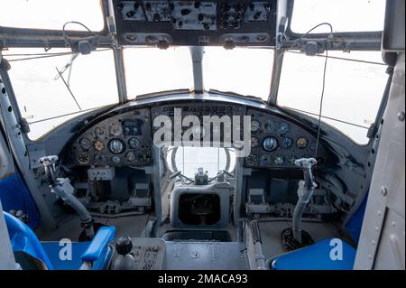 Tupolev TU-16, Innenraum im Cockpit Stockfoto