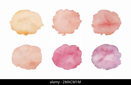 Regenbogenfarben Aquarelle Farbflecken. vektorhintergründe festgelegt. Stock Vektor