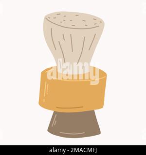 Rasierbürste isoliert auf weißem Hintergrund. Pflegezubehör Stock Vektor