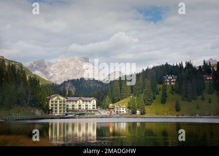 Lago di Masurina, Dolomiten, Italien Stockfoto