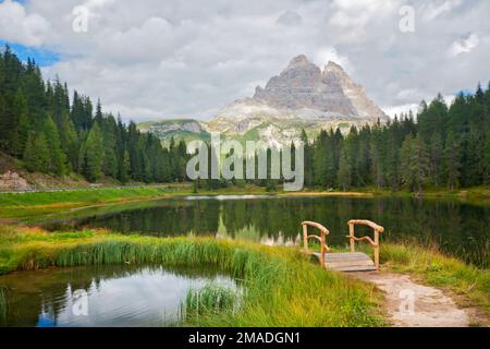Lago di Antorno, Dlomiten, Italien Stockfoto