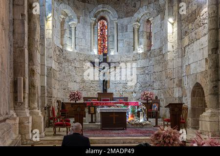 Das Innere der Kirche St. aus der Zeit der Kreuzzüge John-Mark in Byblos, Libanon Stockfoto