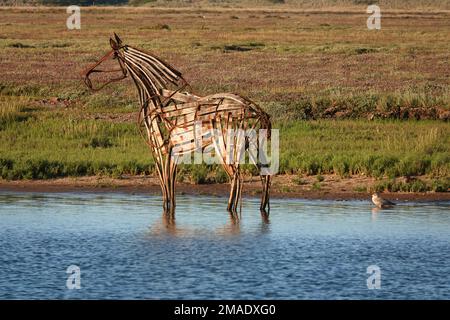 Die Statue des Rettungsboots Horse in Wells-next-the-Sea, Norfolk, England Stockfoto