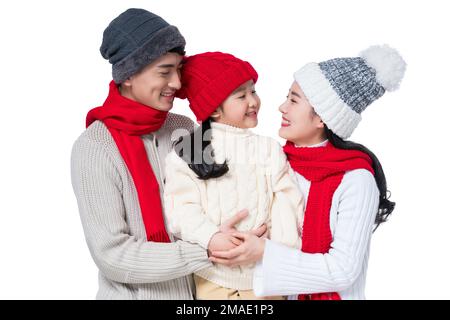 Glückliche Familie von drei Stockfoto