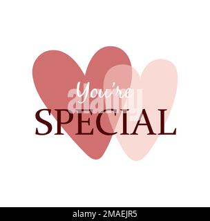 Happy Valentine's Day Umschlag mit wegfliegenden Papierherzen. Vektordarstellung. Love Inside Konzept. Stockfoto