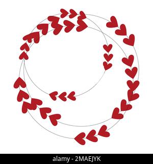 Happy Valentine's Day Umschlag mit wegfliegenden Papierherzen. Vektordarstellung. Love Inside Konzept. Stockfoto