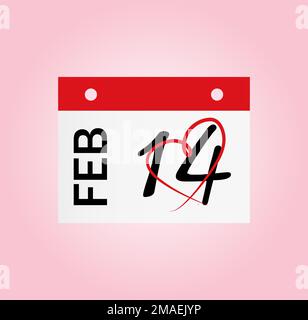 Happy Valentine's Day Umschlag mit wegfliegenden Papierherzen. Vektordarstellung. Love Inside Konzept. Stockfoto