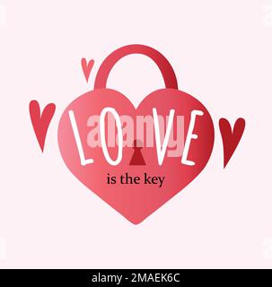 Happy Valentine's Day Umschlag mit wegfliegenden Papierherzen. Vektordarstellung. Love Inside Konzept. Stockfoto