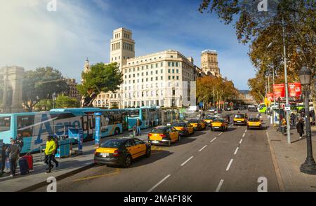 Barcelona, Spanien 18. Dezember 2018: Plaza Catalunya City view, Barcelona Stockfoto