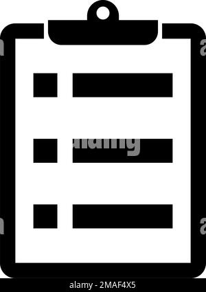 Einfaches Symbol für die Zwischenablage. Symbol "Aufgabenliste". Bearbeitbarer Vektor. Stock Vektor