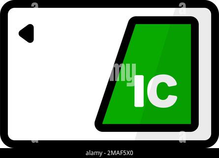 Symbol für die Silhouette der IC-Karte. IC-Karte mit Bargeld. Bearbeitbarer Vektor. Stock Vektor