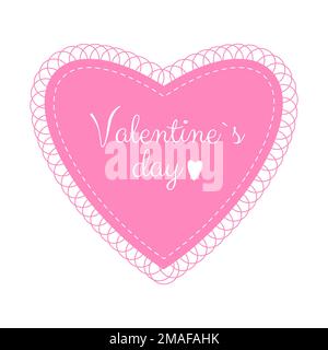 Romantische Grußkarte zum Valentinstag mit pinkfarbenem Herz Stock Vektor