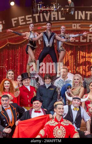 Monaco. 19. Januar 2023. KEINE BOULEVARDZEITUNGEN: Prinzessin Stephanie von Monaco nimmt am 19. Januar 2023 am 45. International Circus Festival in Monte-Carlo, Monaco, Teil. Foto: Olivier Anrigo/Pool/ABACAPRESS.COM Kredit: Abaca Press/Alamy Live News Stockfoto