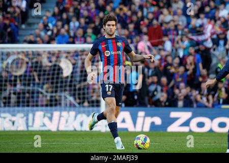 BARCELONA – DEZ. 31: Marcos Alonso in Aktion während des LaLiga-Spiels zwischen dem FC Barcelona und dem RCD Espanyol im Spotify Camp Nou Stadion am Dezember Stockfoto