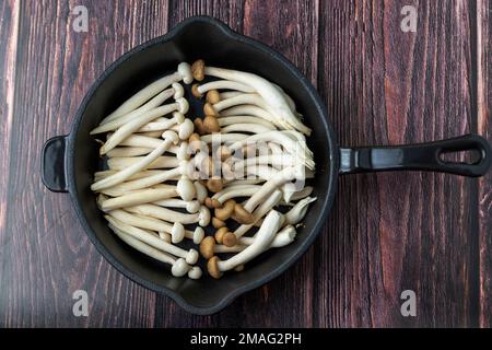 Shimeji-Pilze auf einem Teller Stockfoto