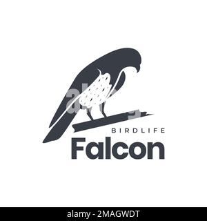 Wildvogel hoch oben auf der Jagd Beute Falcon isoliertes Logo Design Vektorsymbol Illustration Vorlage Stock Vektor
