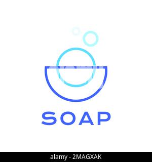 Seife minimalistische Liniendarstellung geometrisches abstraktes Logo Symbol Illustration Vorlage Stock Vektor