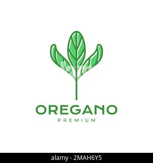 Oregano hinterlässt Geschmack Speisen Kochen Küche Kräuter Logo Design Vektorsymbol Illustration Vorlage Stock Vektor