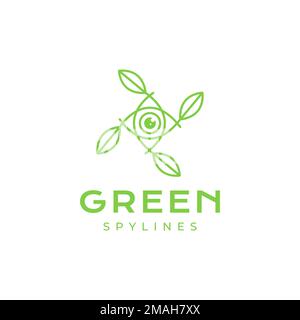Spy Eye Nature Leaves Technologie Logo Design Vektor Symbol Illustration Vorlage Stock Vektor