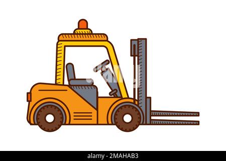 Gabelstaplersymbol. Lader isoliert auf weißem Hintergrund Stock Vektor