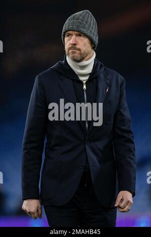LONDON, ENGLAND - JANUAR 18: manager Erik Ten Hag von Manchester United während des Premier League-Spiels zwischen Crystal Palace und Manchester United Stockfoto