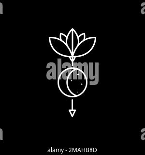 Pfeile Blätter mit halbmondfarbener Nachtschicht minimales Logo Design Vektorsymbol Illustrationsvorlage Stock Vektor