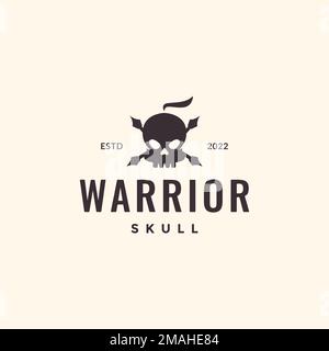 Skull Head Legende war Commander Hipster Vintage Logo Design Vector Symbol Illustration Vorlage Stock Vektor