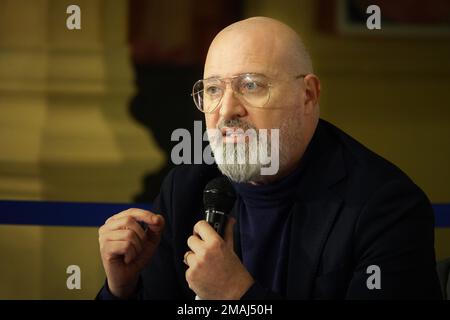 Stefano Bonaccini, Kandidat für das Amt des Staatssekretärs der Demokratischen Partei und Präsident der Region Emilia Romagna Stockfoto