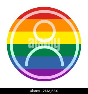 PRIDE Rainbow Flag Benutzersymbol. LGBTQ Avatar Profile, Social Media User Circle Shape Style. Vektordarstellung Stock Vektor
