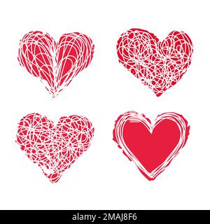 Verhedderte Kritzeleien und rosa Tinte Stock Vektor