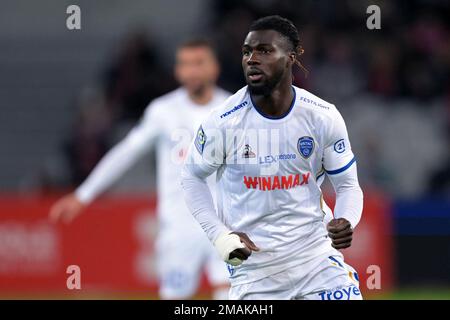 LILLE - Mama Balde von Estac Troyes während des Spiels der französischen Ligue 1 zwischen Lille OSC und Estac Troyes AC am 15. Januar 2023 im Pierre-Mauroy Stadion in Lille, Frankreich. AP | niederländische Höhe | Gerrit van Köln Stockfoto