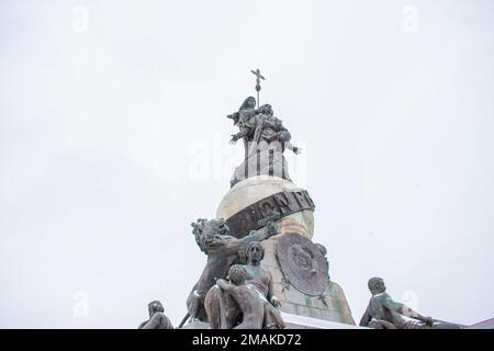 Ein kleiner Winkel der Statue zu Ehren von Christoph Kolumbus Stockfoto