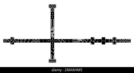 Domino-Spielelemente in Endposition Stock Vektor