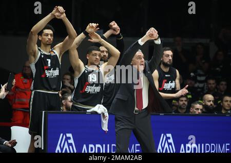 Bologna, Italien. 19. Januar 2023. al1during das Euroleague Basketball-Meisterschaftsspiel Segafredo Virtus Bologna gegen Panathinaikos Athen - Bologna, 19. Januar 2023 in Segafredo Arena Credit: Independent Photo Agency/Alamy Live News Stockfoto