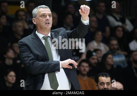 Bologna, Italien. 19. Januar 2023. qal1during das Euroleague Basketball-Meisterschaftsspiel Segafredo Virtus Bologna gegen Panathinaikos Athen - Bologna, 19. Januar 2023 in Segafredo Arena Credit: Independent Photo Agency/Alamy Live News Stockfoto