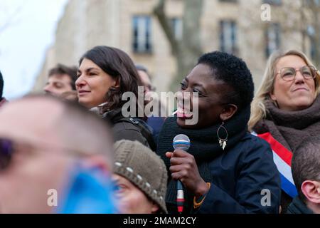 Paris, Frankreich, 19/01/2023. Streikende demonstrieren in Paris gegen die Rentenreform der Regierung. Pierre Galan/Alamy Live News Stockfoto