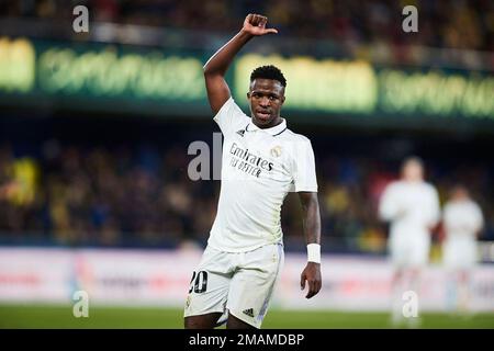 Vilarreal, Spanien. 19. Januar 2023. Spanisches Fußballspiel Villarreal gegen Real Madrid im La Ceramica Stadium, Vilarreal, Castellon 19. Januar 2023 Vinicius 900/Cordon Press Credit: CORDON PRESS/Alamy Live News Stockfoto