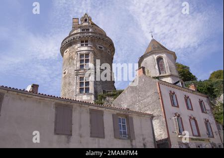 Burgtürme im Schloss Apremont, Vendee, Frankreich Stockfoto